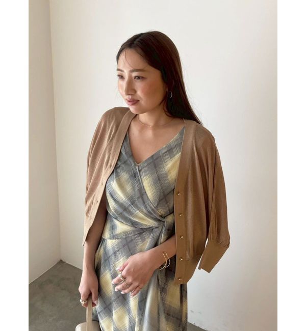 LAGUNAMOON「ノットカシュクールチェックワンピース」|ワンピース|