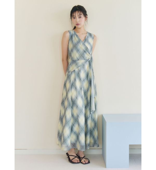 LAGUNAMOON「ノットカシュクールチェックワンピース」|ワンピース|