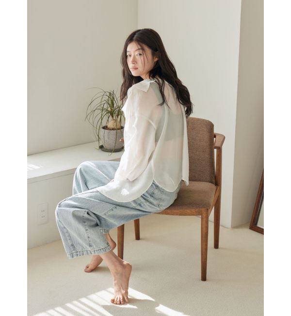 LAGUNAMOON「セミワイドカーブデニムパンツ」|デニム|