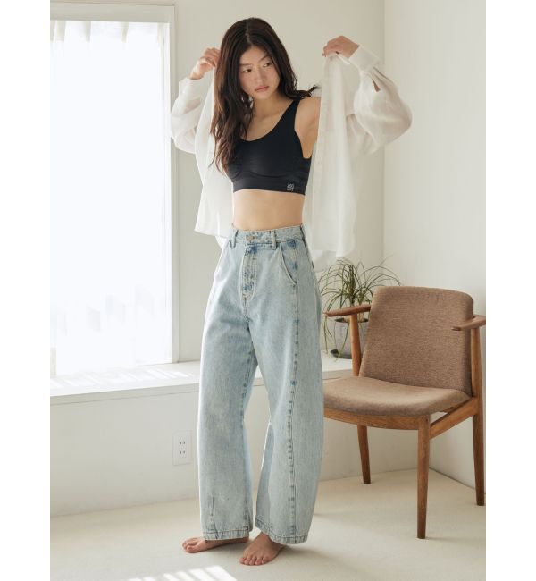 LAGUNAMOON「セミワイドカーブデニムパンツ」|デニム|