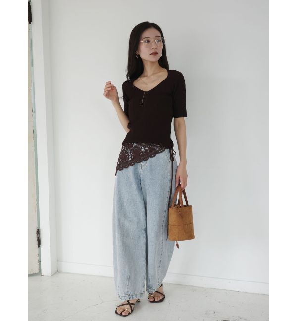 LAGUNAMOON「【UVカット】ラリエットニットプルオーバー」|ニット・セーター|