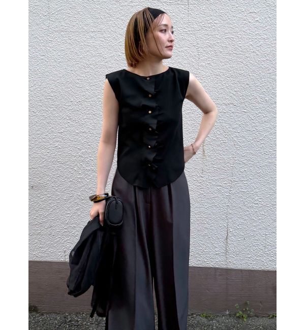 LAGUNAMOON「ボタンウェーヴィニットプルオーバー」|ニット・セーター|ブラック