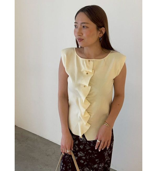 LAGUNAMOON「ボタンウェーヴィニットプルオーバー」|ニット・セーター|クリーム