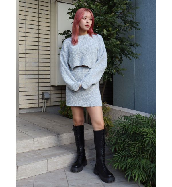 EVRIS「メランジニットセットアップ」|ワンピース|