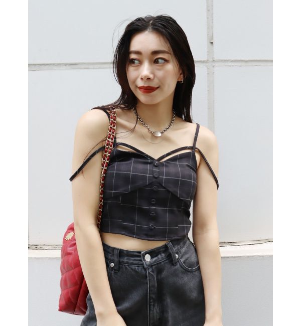 EVRIS「ストラップチェックキャミソール」|キャミソール|