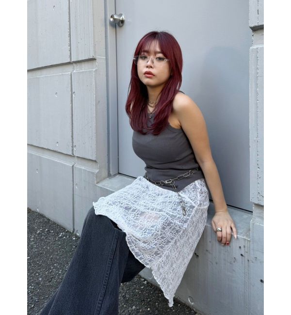 EVRIS「クラッシュデザイン刺繍タンクトップ」|タンクトップ|