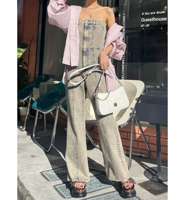 EVRIS「デニムベアロンパース」|オールインワン|