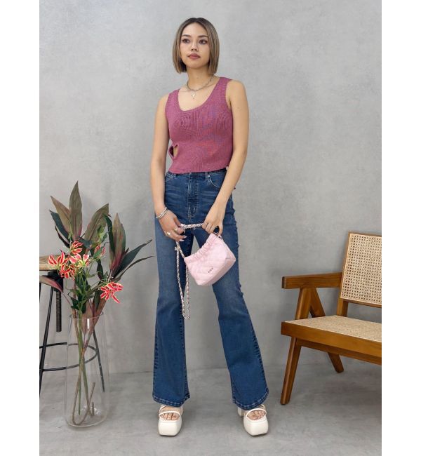 EVRIS「ハートカッティングニットトップス」|タンクトップ|