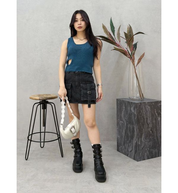 EVRIS「ハートカッティングニットトップス」|タンクトップ|