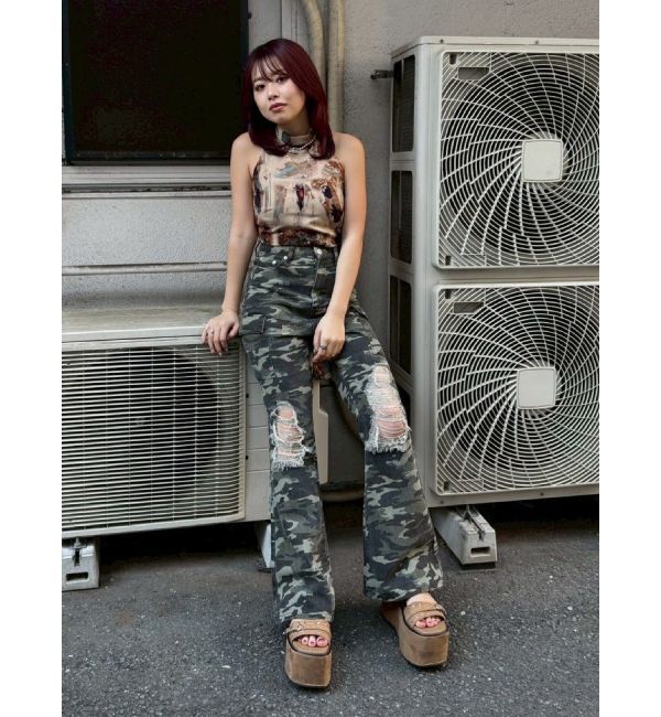 EVRIS「ダメージフレアパンツ」|その他|