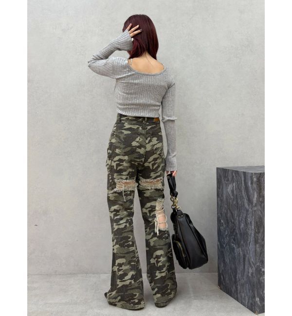 EVRIS「ダメージフレアパンツ」|その他|