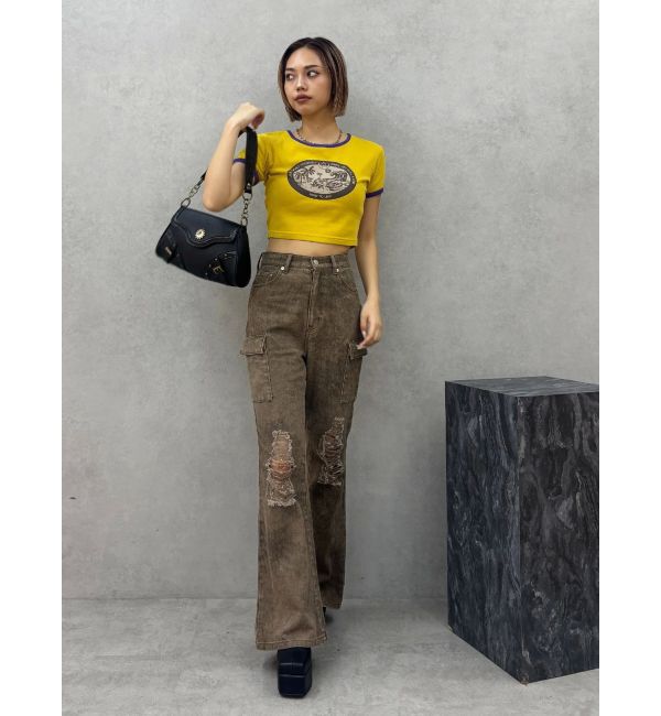 EVRIS「ダメージフレアパンツ」|その他|