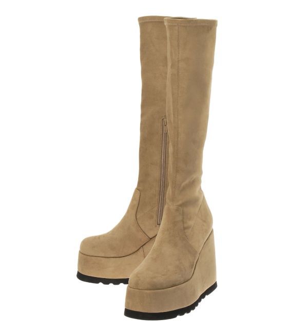 EVRIS「【秒盛れブーツ】ロングチャンキーヒールブーツ」|ロングブーツ|