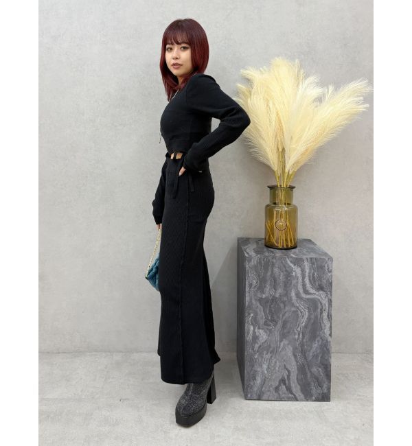 EVRIS「カッティングロングニットワンピース」|ワンピース|