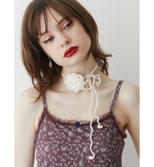 jouetie「ローズモチーフニットチョーカー」|ネックレス|