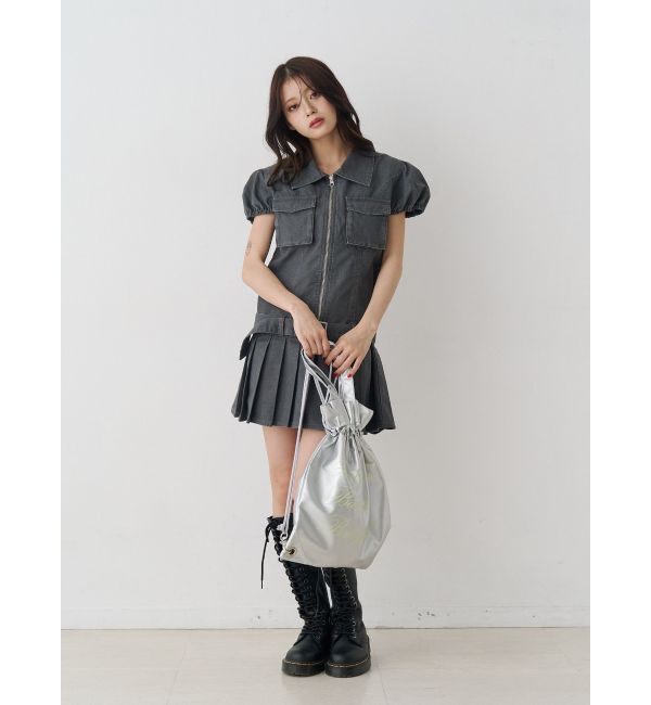 jouetie「ミリタリープリーツミニワンピース」|ワンピース|