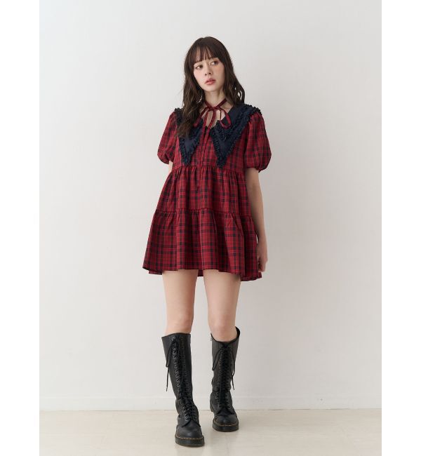 jouetie「ビッグカラーフレアミニワンピース」|ワンピース|