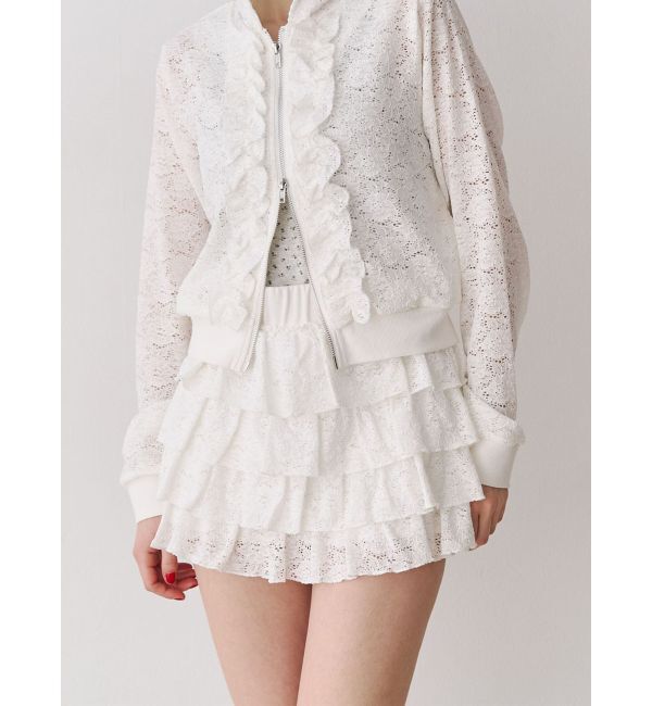 jouetie「レースティアードミニスカート【セットアップ対応】」|スカート|オフホワイト