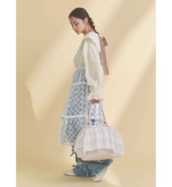 merry jenny「バレルレッグリボンデニムパンツ」|デニム|