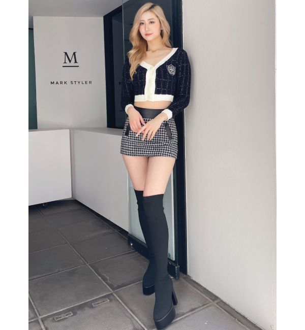 GYDA「ツイードライクエンブレムニットカーディガン」|カーディガン|