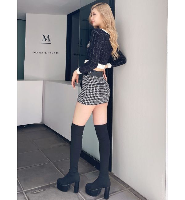 GYDA「ツイードライクエンブレムニットカーディガン」|カーディガン|