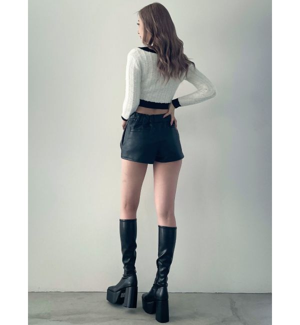 GYDA「ツイードライクエンブレムニットカーディガン」|カーディガン|