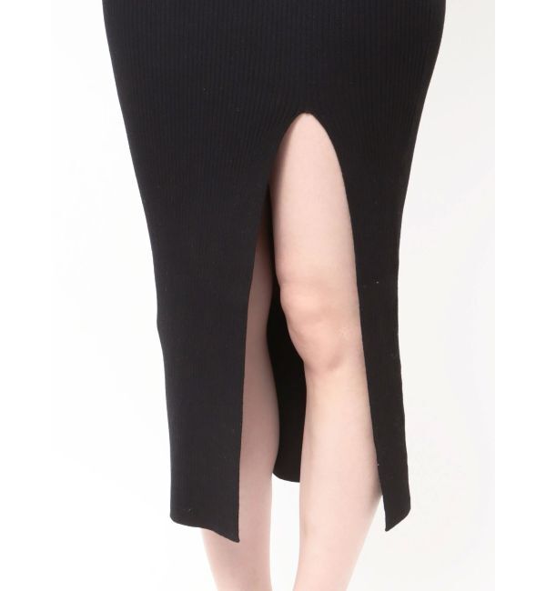 GYDA「GGプレートハーフスリーブLONGニットワンピース」|ワンピース|