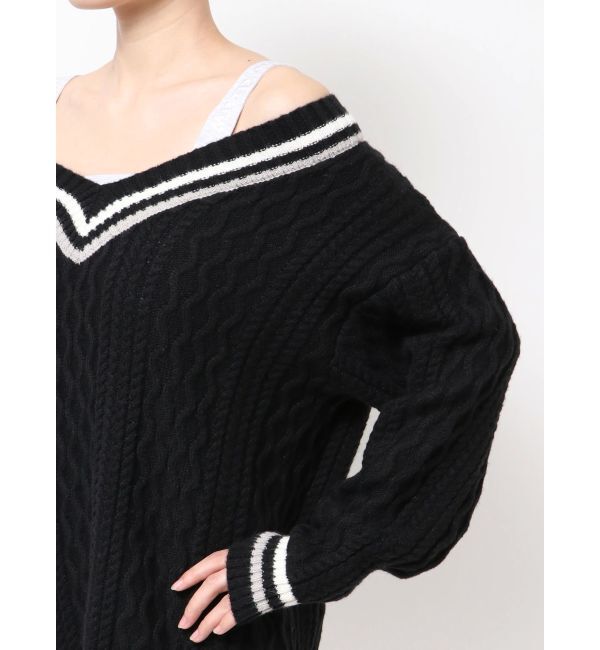 GYDA「cable LOOSEニットレイヤードチュニックワンピース」|ワンピース|