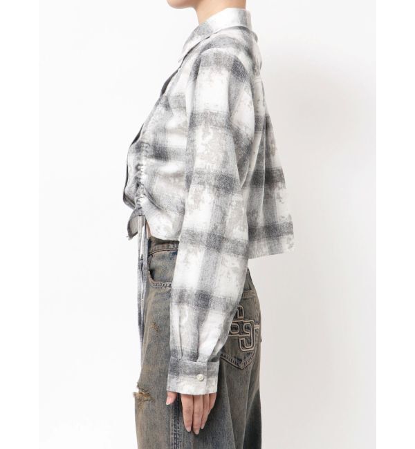 GYDA「ドロストショートGRUNGEチェックシャツ」|シャツ・ブラウス|