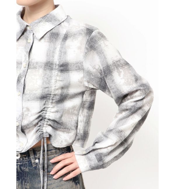 GYDA「ドロストショートGRUNGEチェックシャツ」|シャツ・ブラウス|