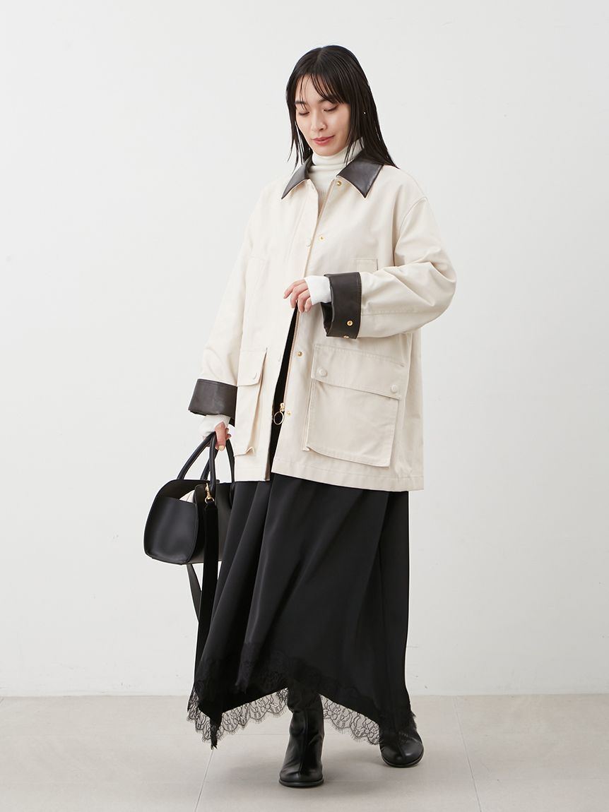 Mila Owen「ハーフ丈ハンティングジャケット」|ミリタリージャケット|