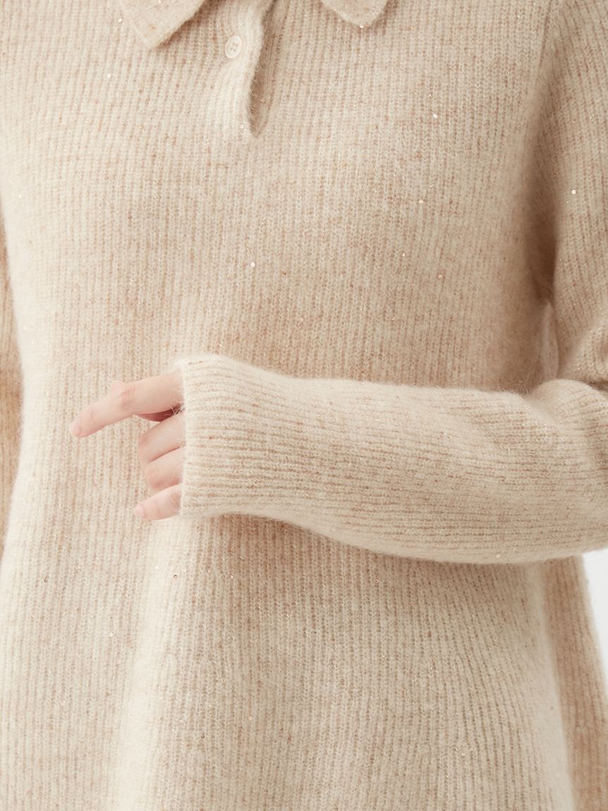 Mila Owen「4WAYモヘヤラメペプラムニットプルオーバー」|ポロシャツ|