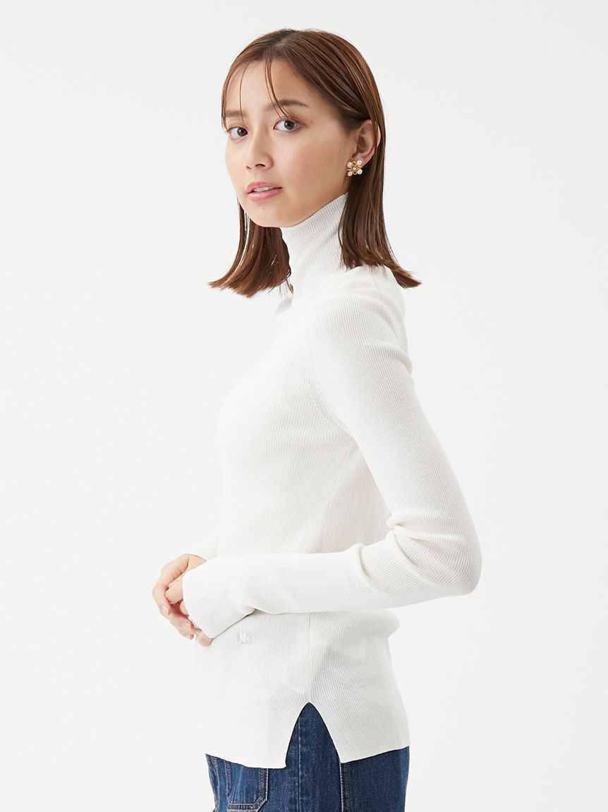 Mila Owen「シアーラメタートルネックリブニット」|ニット・セーター|