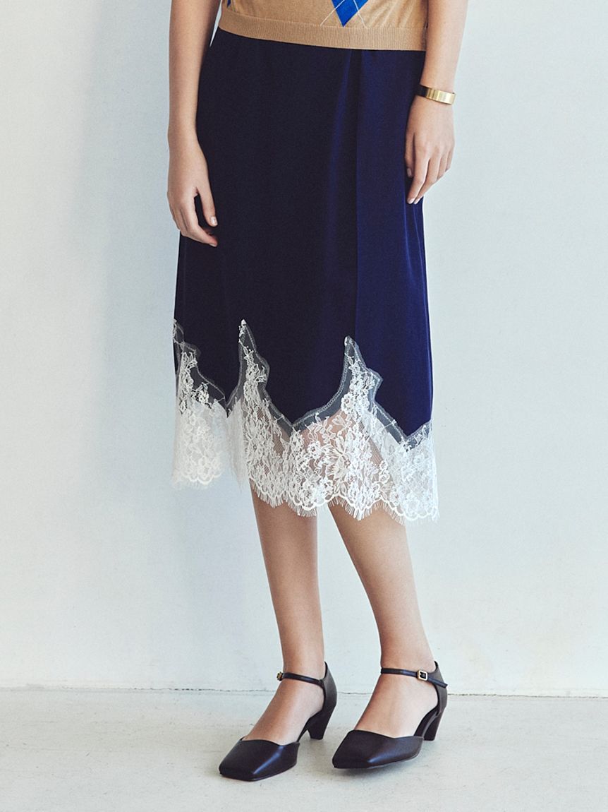 Mila Owen「レースヘムスカート」|スカート|