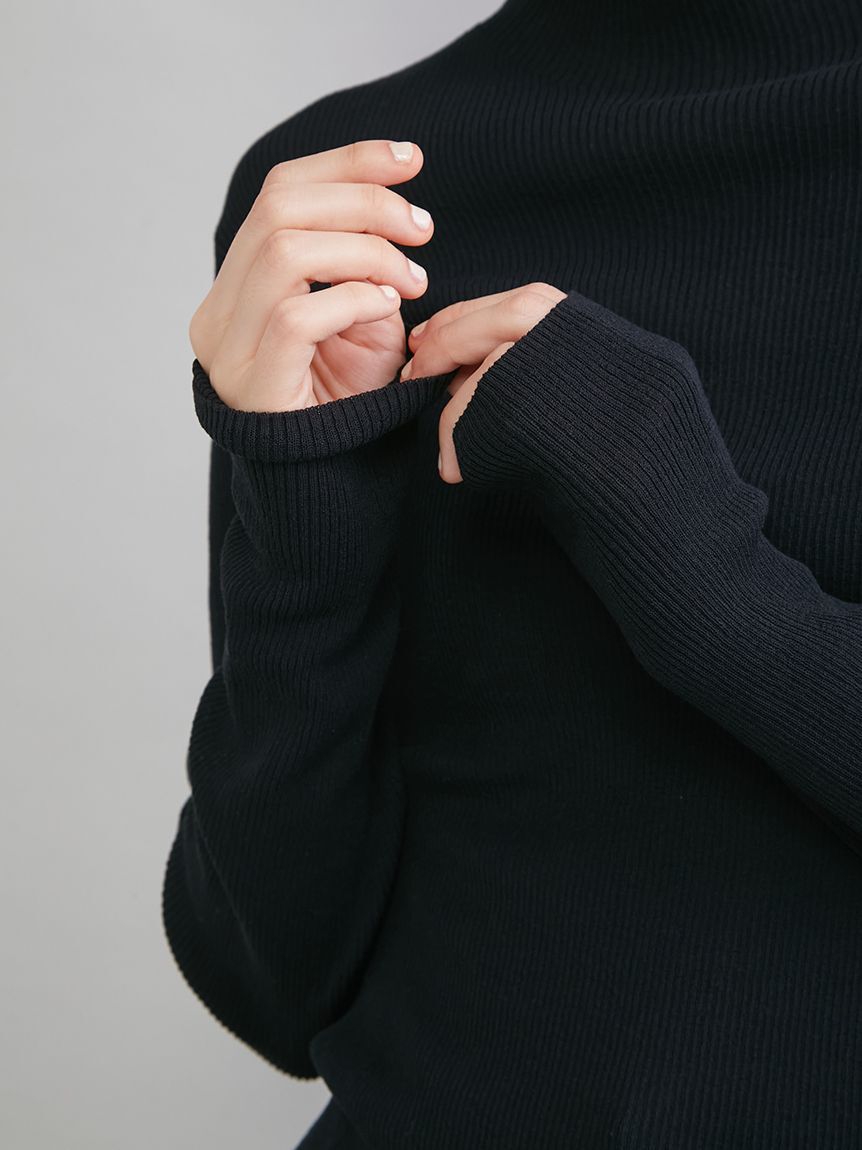 Mila Owen「ハイネックハイゲージシアーリブニット」|ニット・セーター|