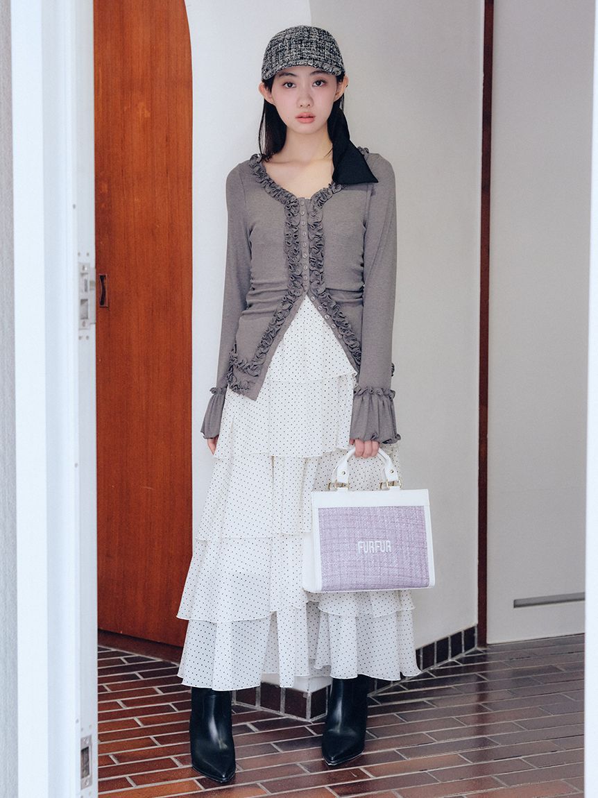 FURFUR「(Lsize) ツイードロゴトートバッグ【WEB・一部店舗限定】」|トートバッグ|