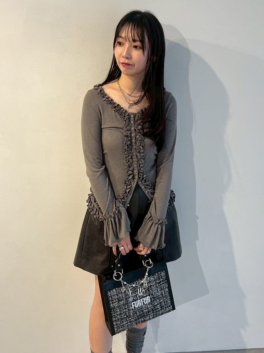 FURFUR「(Lsize) ツイードロゴトートバッグ【WEB・一部店舗限定】」|トートバッグ|