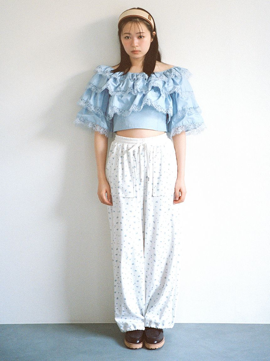 FURFUR「【限定カラー】ミニフラワープリントスウェットパンツ」|チノ|