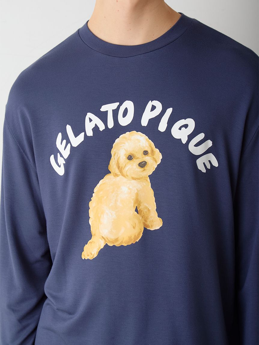 GELATO PIQUE HOMME「【HOMME】 DOGワンポイントプリントロンT」|ルームウェア|