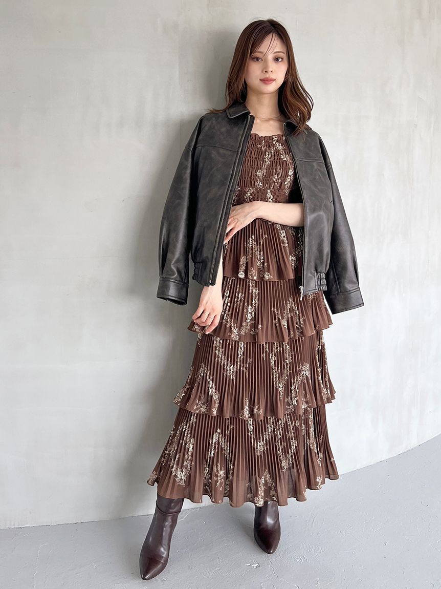 SNIDEL「ティアードプリントキャミワンピース」|ワンピース|BRW