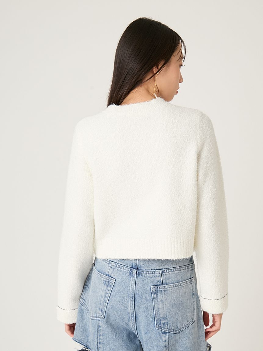 FRAY I.D「ミックスヤーンニットジャケット」|ニット・セーター|