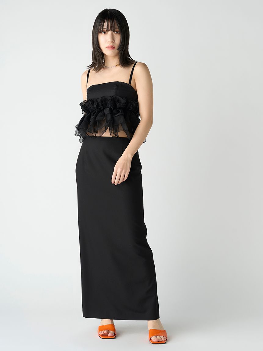 LILY BROWN Lingerie「【LILY BROWN Lingerie】マルチウェイライククロスストラップレスブラ/シルクフリル」|インナー|