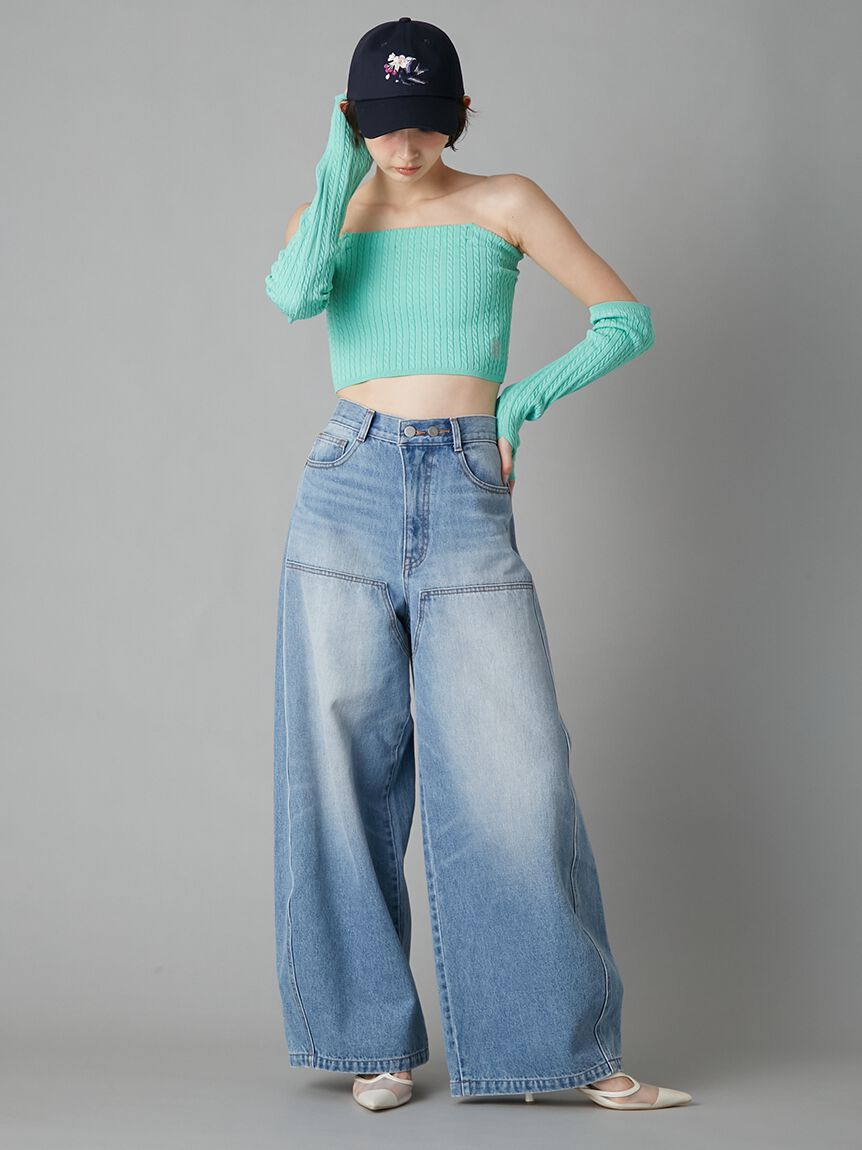 LILY BROWN「【LILY BROWN&times;KEITA MARUYAMA】アームウォーマ付きニットベアトップ」|ニット・セーター|