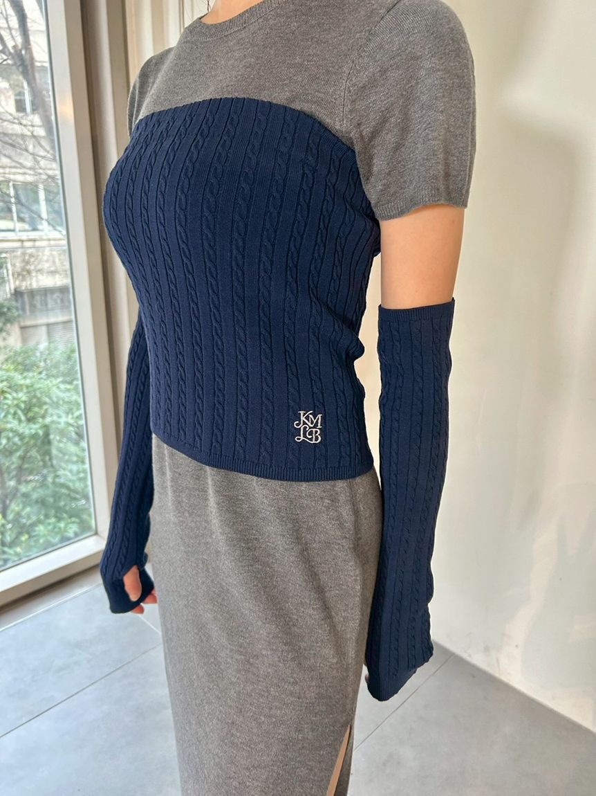 LILY BROWN「【LILY BROWN&times;KEITA MARUYAMA】アームウォーマ付きニットベアトップ」|ニット・セーター|