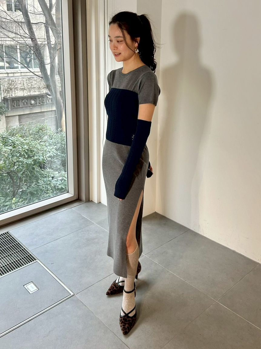 LILY BROWN「【LILY BROWN&times;KEITA MARUYAMA】アームウォーマ付きニットベアトップ」|ニット・セーター|