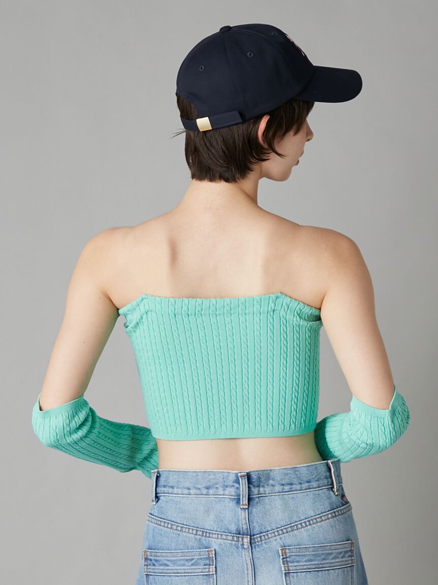 LILY BROWN「【LILY BROWN&times;KEITA MARUYAMA】アームウォーマ付きニットベアトップ」|ニット・セーター|