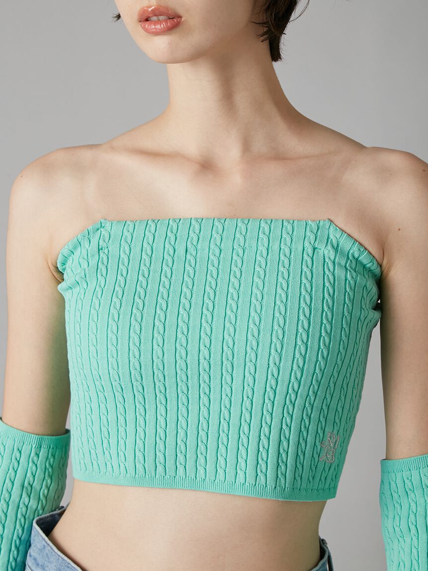 LILY BROWN「【LILY BROWN&times;KEITA MARUYAMA】アームウォーマ付きニットベアトップ」|ニット・セーター|