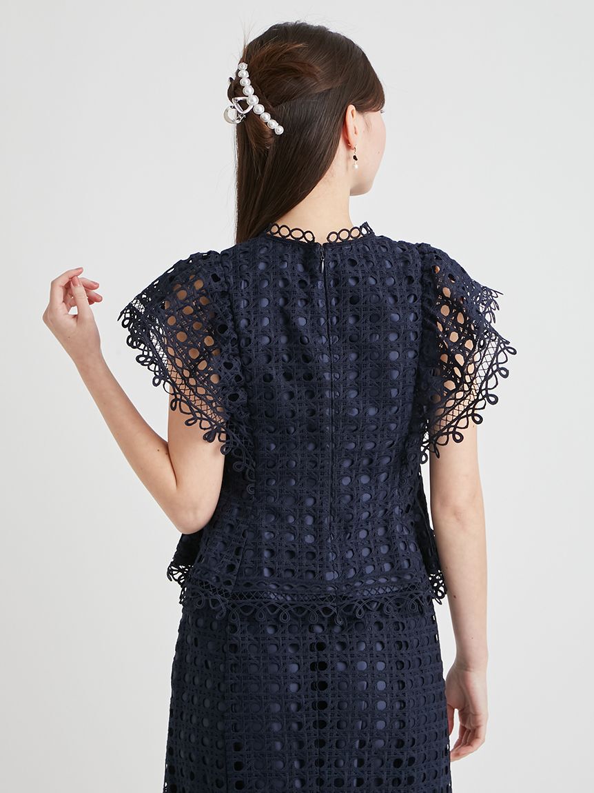 CELFORD「【セットアップ対応】ジオメトリックパターンレースブラウス」|シャツ・ブラウス|