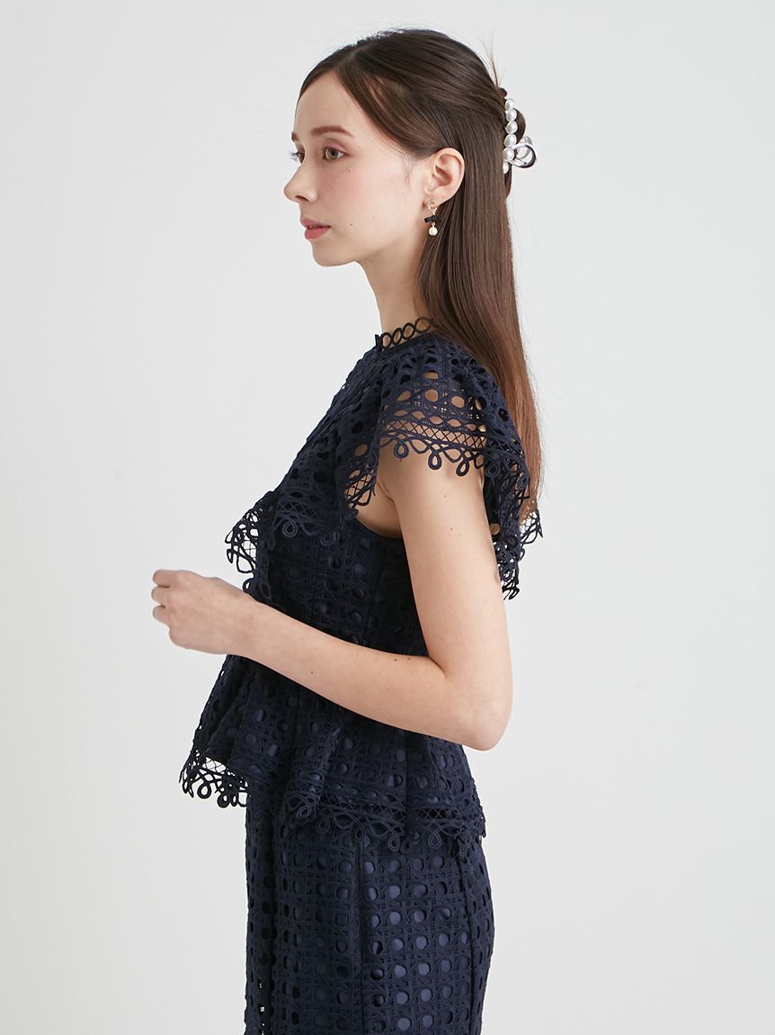 CELFORD「【セットアップ対応】ジオメトリックパターンレースブラウス」|シャツ・ブラウス|