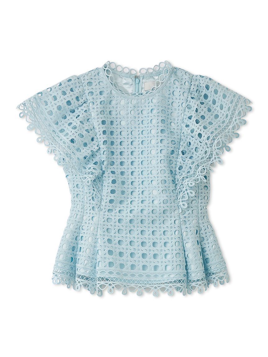 CELFORD「【セットアップ対応】ジオメトリックパターンレースブラウス」|シャツ・ブラウス|SAX